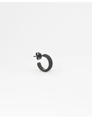 Monorecchino a cerchio piccolo puntinato total black Nove25