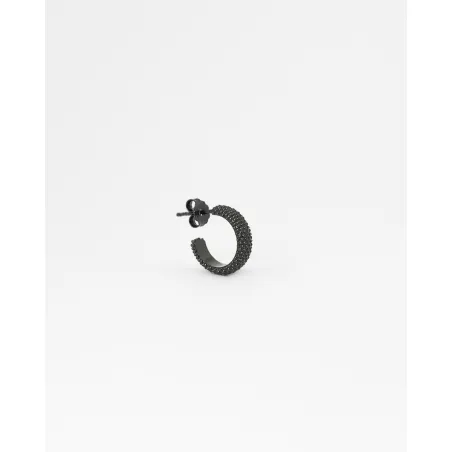 Monorecchino a cerchio piccolo puntinato total black Nove25