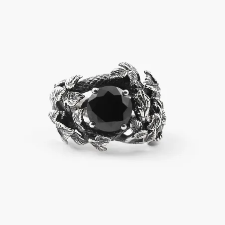 Anello Eden Solitario Zirconia Cubica Nera M16 Donna Nove25