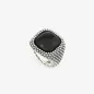 Anello Chevalier Quadrato Puntinato Agata Nera M21 Nove25 Anello Chevalier Quadrato Puntinato Agata Nera M21 Nove25