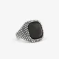 Anello Chevalier Quadrato Puntinato Agata Nera M21 Nove25 Anello Chevalier Quadrato Puntinato Agata Nera M21 Nove25