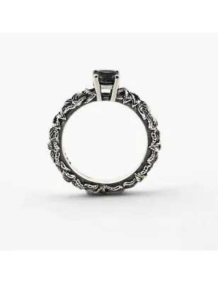Anello Fedina Foglie Solitario Zirconia Cubica Nera M14 Nove25 - category_name - XDMG De Marchi Gianotti