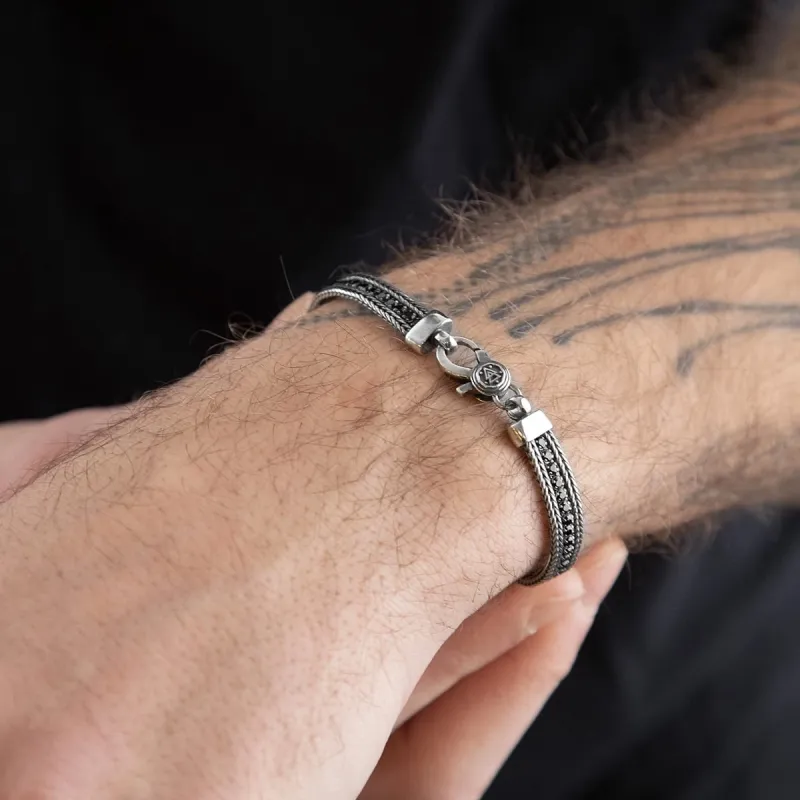 Bracciale Tennis Black Foxtail 20CM Nove25