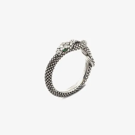 Anello Fedina Serpente Occhi Zirconia Cubica Verde M11 Donna Nove25
