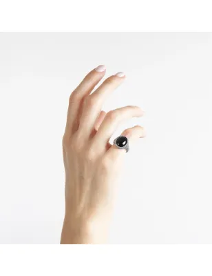 Anello Chevalier Ovale Puntinato Pietra Nera M16 Donna Nove25