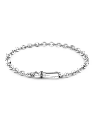Bracciale maglia rolò Argento e Spinelli neri Uomo Zancan
