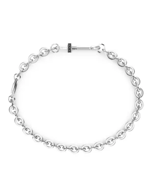 Bracciale maglia rolò Argento e Spinelli neri Uomo Zancan