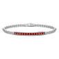 Bracciale targa centrale e pietre rosse Uomo Zancan