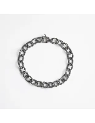 Bracciale Maglie Ovali Puntinate 21,5CM Nove25