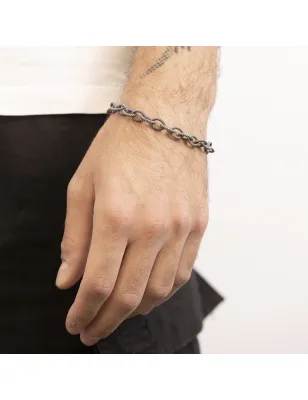 Bracciale Maglie Ovali Puntinate 21,5CM Nove25