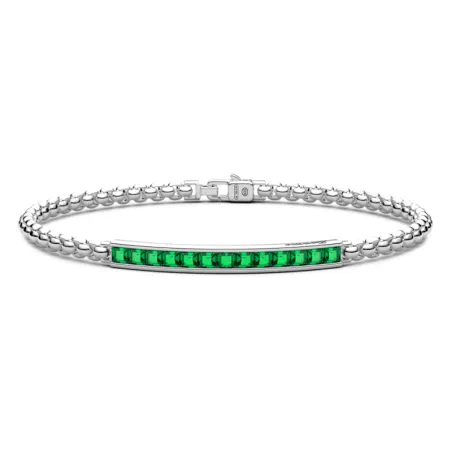 Bracciale targa centrale e pietre verdi Uomo Zancan