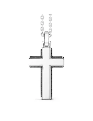 Collana pendente Croce e Spinelli neri Uomo Zancan