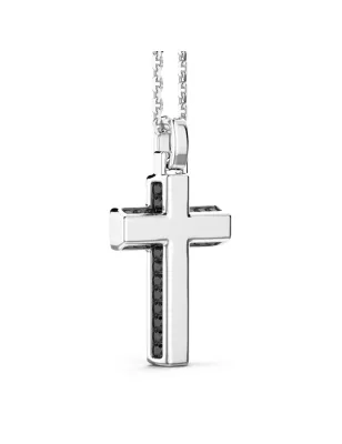 Collana pendente Croce e Spinelli neri Uomo Zancan