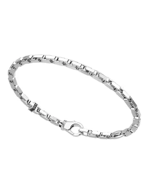 Bracciale maglia veneziana e spinelli neri Uomo Zancan