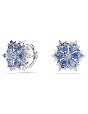 Orecchini a lobo Magic Fiocco di Neve Blu Donna Swarovski
