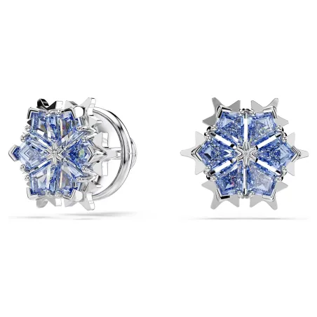 Orecchini a lobo Magic Fiocco di Neve Blu Donna Swarovski