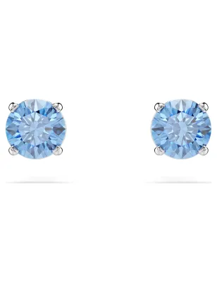 Orecchini a lobo Stilla Attract Taglio Round Blu Donna Swarovski