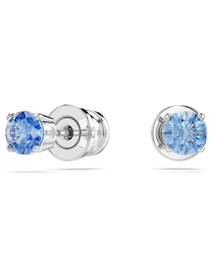 Orecchini a lobo Stilla Attract Taglio Round Blu Donna Swarovski