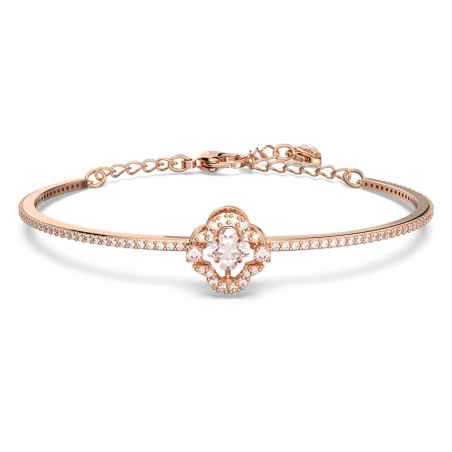 Bracciale Una Angelic Quadrifoglio placcato color oro rosa Donna Swarovski Sparkling