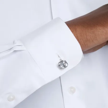 Gemelli Millenia Taglio ottagonale Rodio Uomo Swarovski