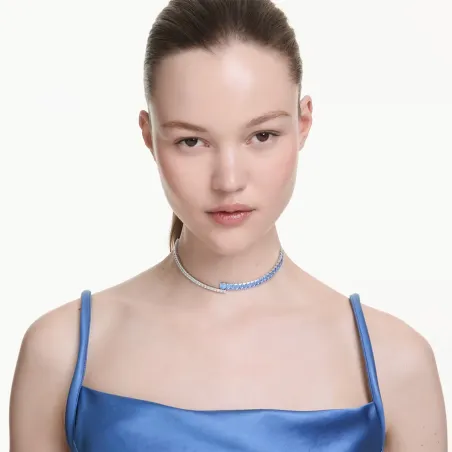 Collana Matrix Taglio misto Blu Placcato rodio Donna Swarovski