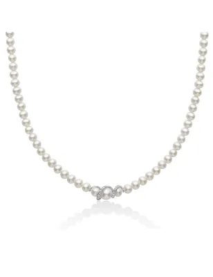 Collana Perle Oriente Centrale Oro Spirale Diamanti Donna Miluna