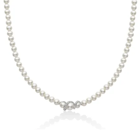 Collana Perle Oriente Centrale Oro Spirale Diamanti Donna Miluna
