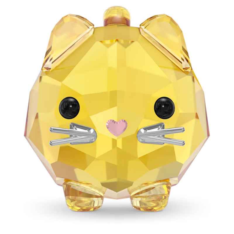 Decorazione CHUBBY CATS GATTO GIALLO Swarovski