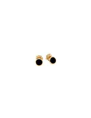 Orecchini lobo Tonde Reverse con paste vitree nere Donna Aquaforte