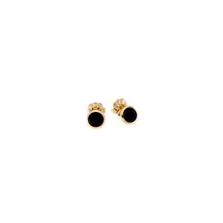 Orecchini lobo Tonde Reverse con paste vitree nere Donna Aquaforte