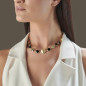 Collana Tonde Reverse zirconi e paste vitree nere Donna Aquaforte