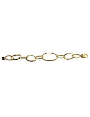 Bracciale Catene con elementi ovali varie dimensioni Donna Aquaforte