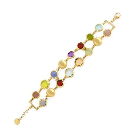 Bracciale Caramelle a due file paste vitree multicolore Donna Aquaforte