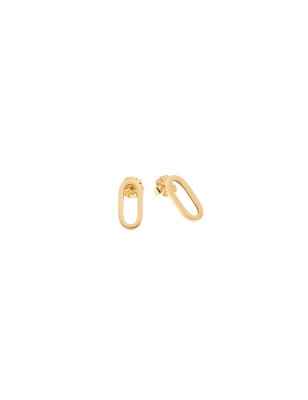 Orecchini Ovali Chic canna vuota quadrata Donna Aquaforte