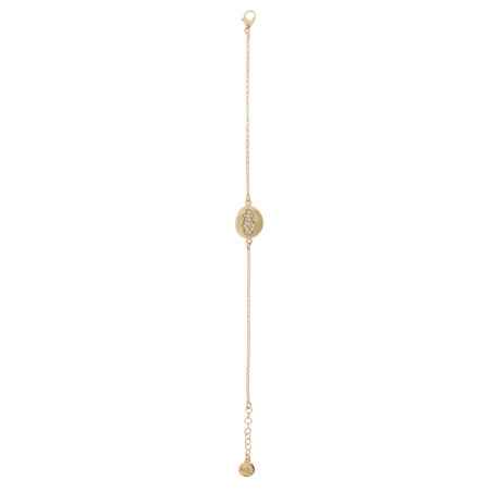 Bracciale Foglie elemento spazzolato pavè di zirconi Donna Aquaforte
