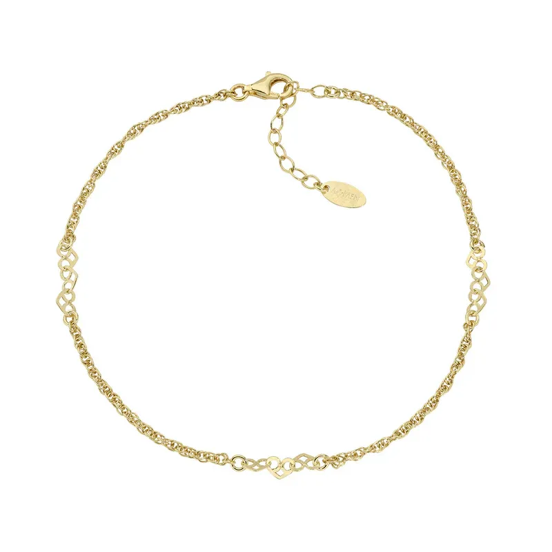 Cavigliera dorata con Cuori Donna Amen