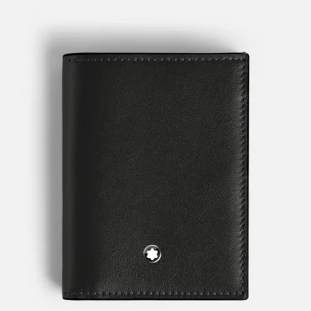 Portafoglio Nero Vitello 4 Scomparti Mini Compatto Montblanc
