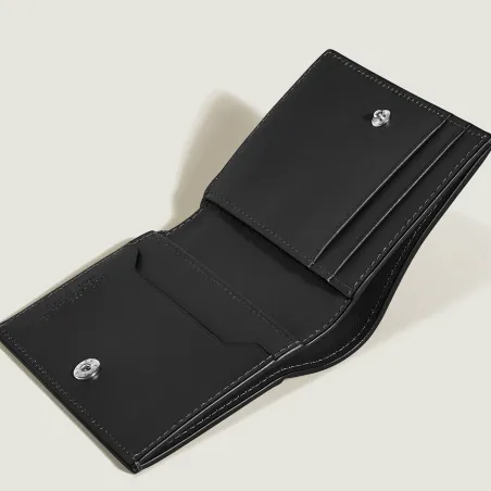 Portafoglio Nero Vitello 4 Scomparti Mini Compatto Montblanc