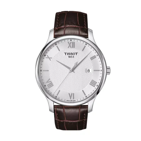 Orologio Argento Marrone Tradition 42mm Guilloché EOL Uomo Tissot