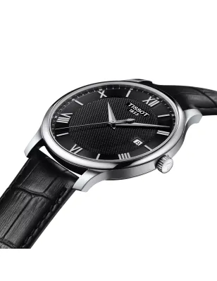 Orologio Nero Pelle Tradition 42mm Guilloché EOL Uomo Tissot