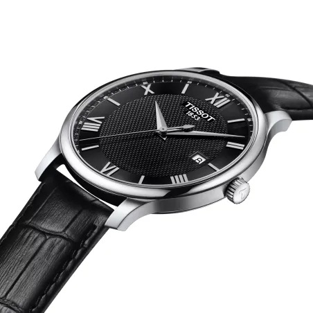 Orologio Nero Pelle Tradition 42mm Guilloché EOL Uomo Tissot
