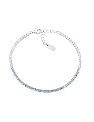 Bracciale Tennis degradé azzurro con zirconi Amen