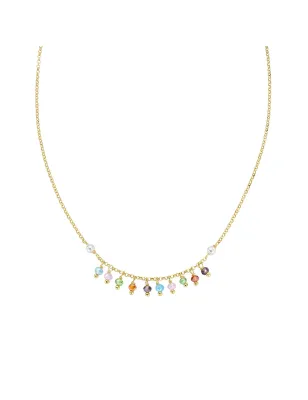 Collana Rainbow Cristalli e Perle dorata Donna Amen