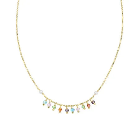 Collana Rainbow Cristalli e Perle dorata Donna Amen