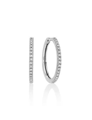 ORECCHINI CERCHIO DIAMANTI ORO BIANCO 18MM DONNA MILUNA I DIAMANTI