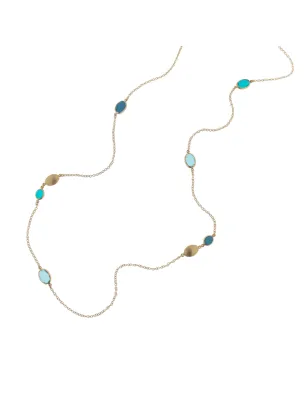 Collana lunga Caramelle Marine paste vitree toni petrolio Donna Aquaforte