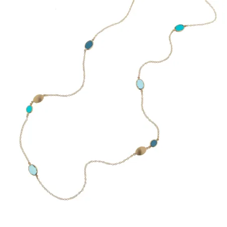 Collana lunga Caramelle Marine paste vitree toni petrolio Donna Aquaforte