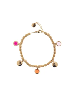 Bracciale Mignon elementi a dado pietre tonde rosso Donna Aquaforte