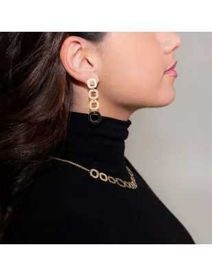 Orecchini pendenti Vintage Glamour lastre quadre Donna Aquaforte