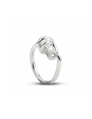 Anello Nodi d'Amore in Argento con diamante m.14 Donna Rubinia